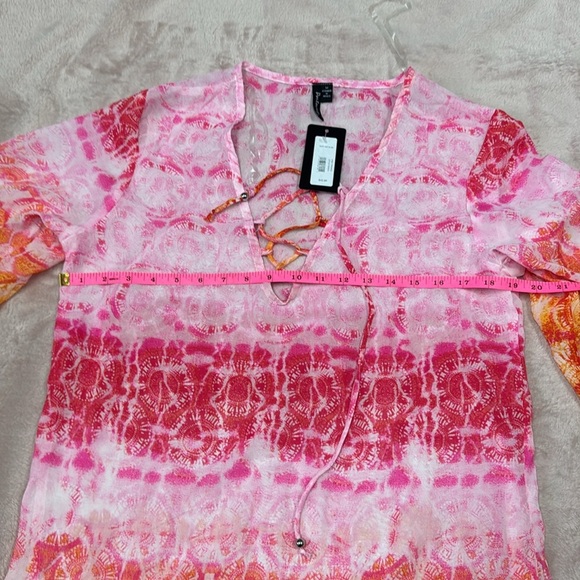 Women's Pink and Orange Swim Coverup - Picture 5 of 8